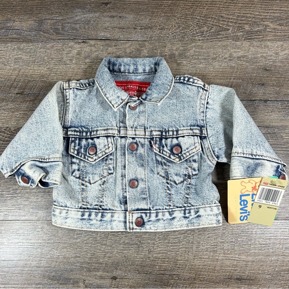 Vintage 90s Little Levis 79009 Acid Wash Denim Jacket Baby Infant 9M USA FLAW